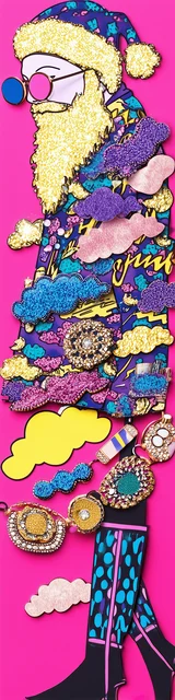 Free printable Christmas bookmarks of Santa on a pink artistic background